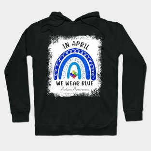 Puzzle Rainbow In April We Wear Blue Autism Awareness Month Hoodie